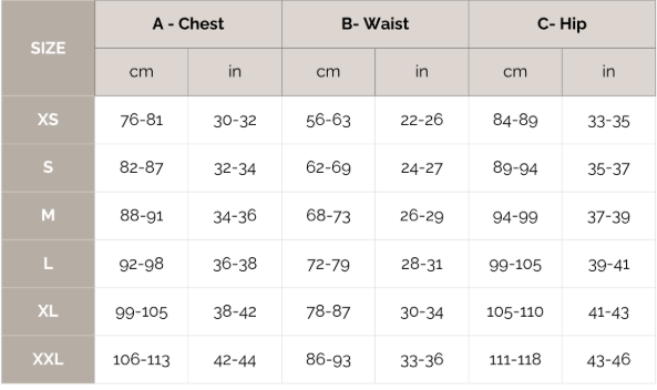 Intermezzo Sizing Chart